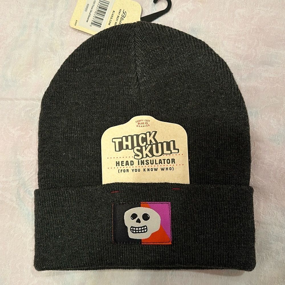 Beanie Blue Q Knit Head Insulator Skull Gray Unisex COPY